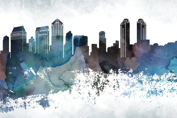 WallDecorAddict: San Diego Bluish Skylines by WallDecorAddict