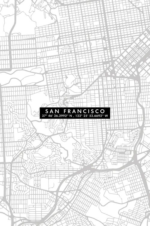 San Francisco City Map Minimal