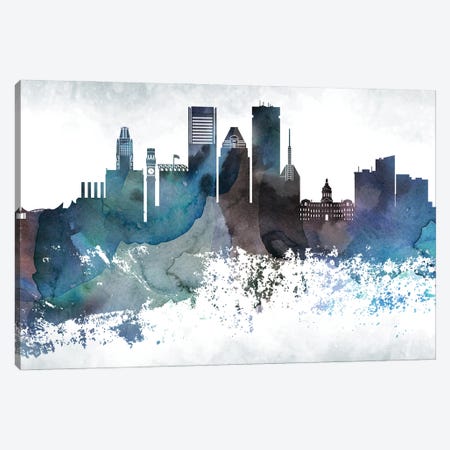 Baltimore Bluish Skylines Canvas Print #WDA43} by WallDecorAddict Canvas Print