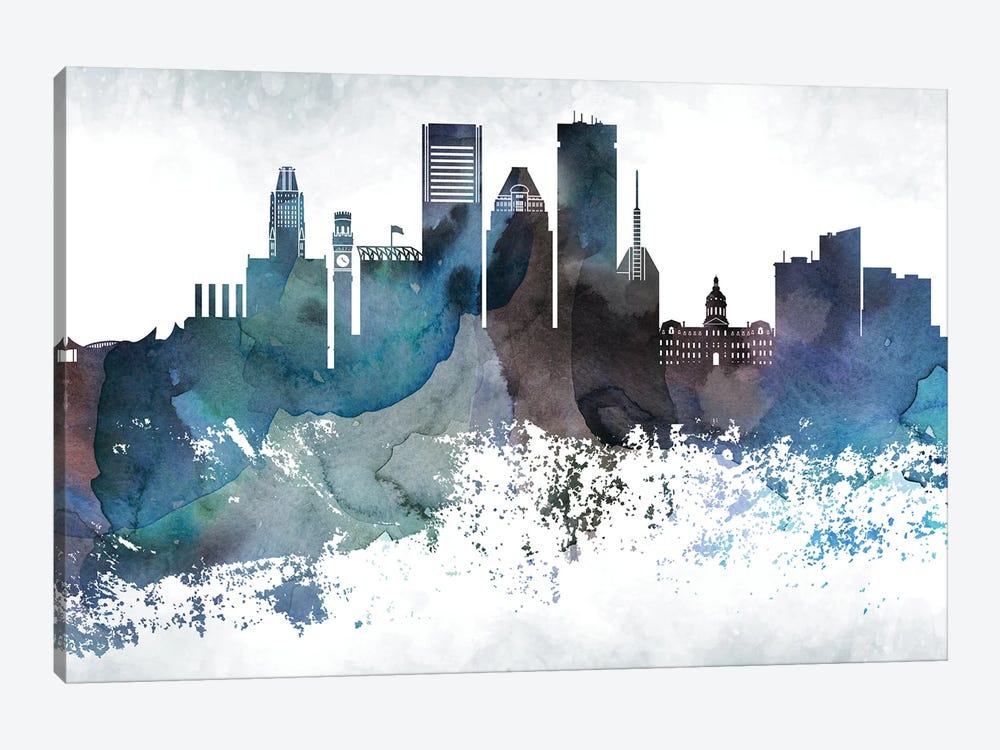 Baltimore Bluish Skylines 1-piece Canvas Artwork