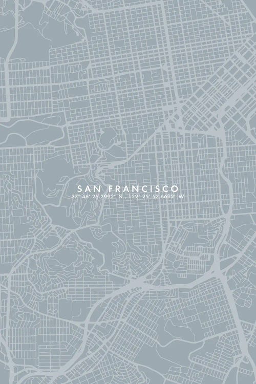 San Francisco City Map Simple Color