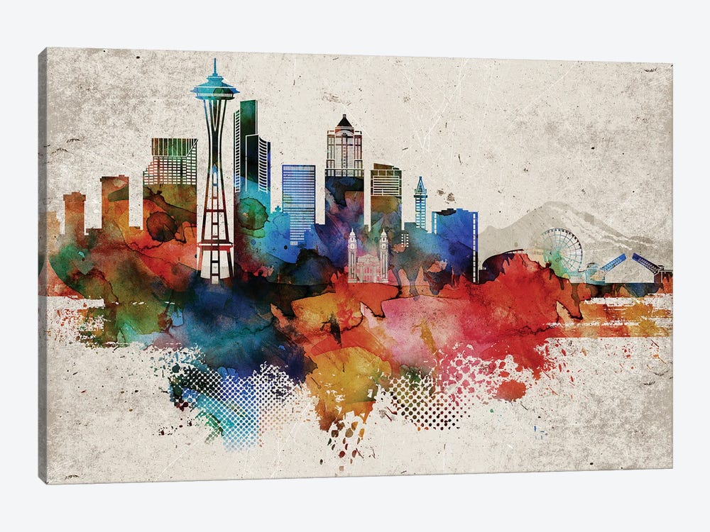 Seattle Abstract by WallDecorAddict 1-piece Art Print