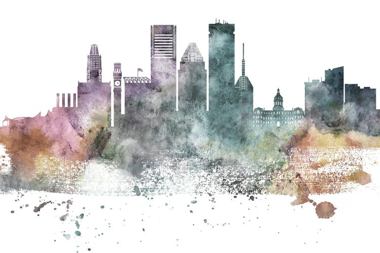 Baltimore Pastel Skylines by WallDecorAddict wall art