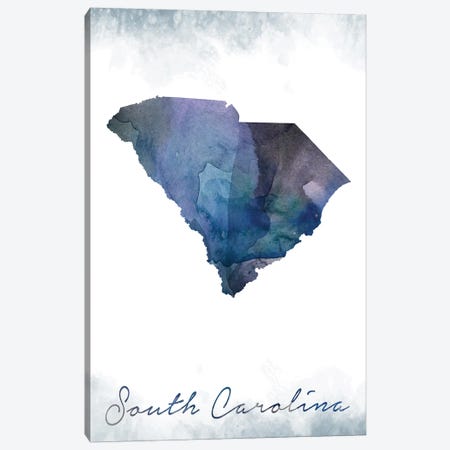 South Carolina State Bluish Canvas Print #WDA451} by WallDecorAddict Canvas Wall Art
