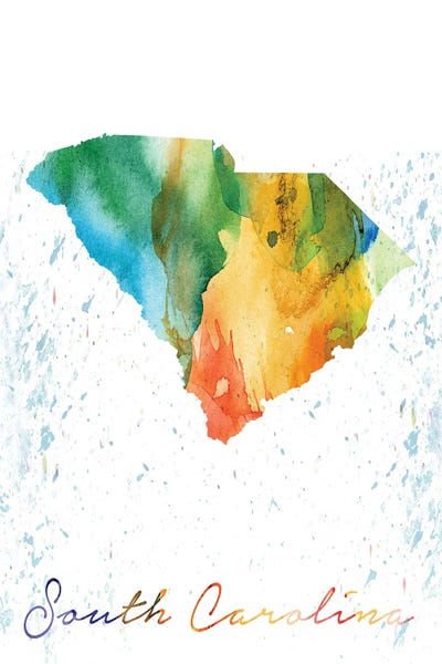 South Carolina State Colorful by WallDecorAddict canvas print