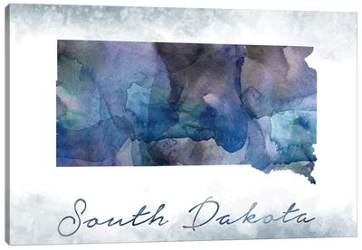 South Dakota State Bluishl Canvas Art Print - South Dakota Art
