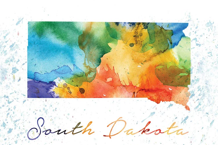 South Dakota State Colorful by WallDecorAddict wall art
