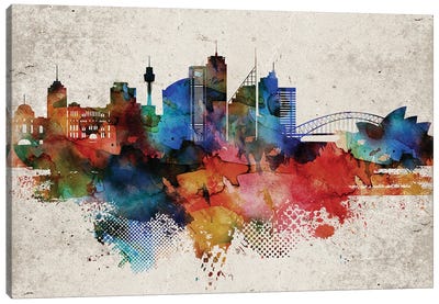 Sydney Abstract Canvas Art Print - WallDecorAddict