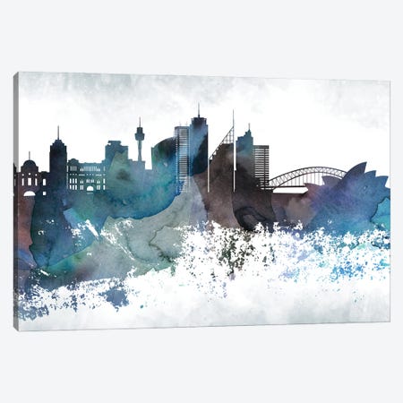 Sydney Bluish Skylines Canvas Print #WDA463} by WallDecorAddict Canvas Print