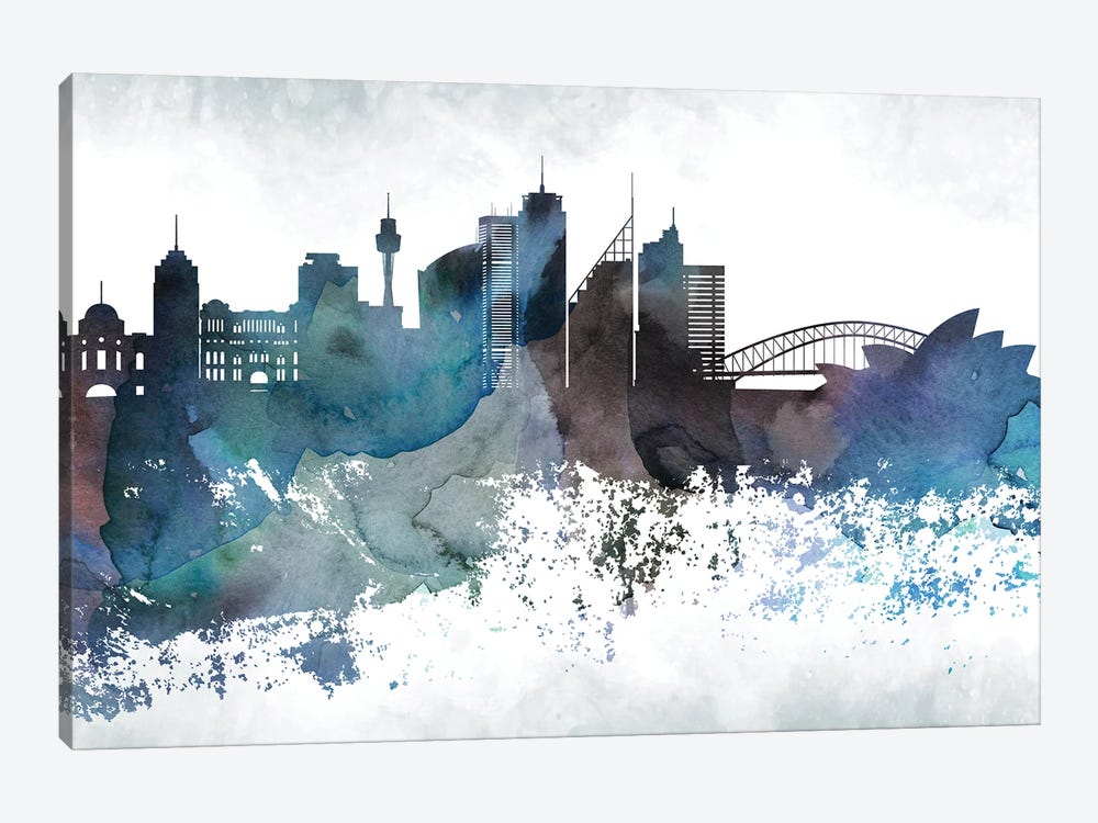 Sydney Bluish Skylines by WallDecorAddict 1-piece Art Print