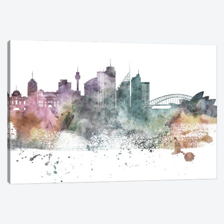 Sydney Pastel Skylines Canvas Print #WDA464} by WallDecorAddict Canvas Art