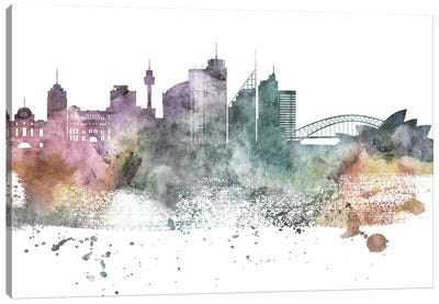 Sydney Pastel Skylines Canvas Art Print - WallDecorAddict
