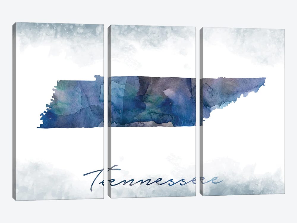 Tennessee State Bluish by WallDecorAddict 3-piece Canvas Print