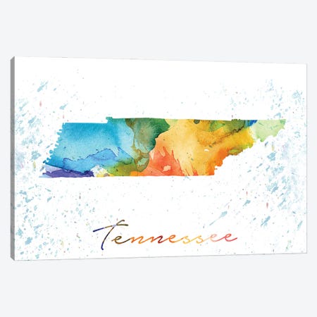 Tennessee State Colorful Canvas Print #WDA468} by WallDecorAddict Canvas Print