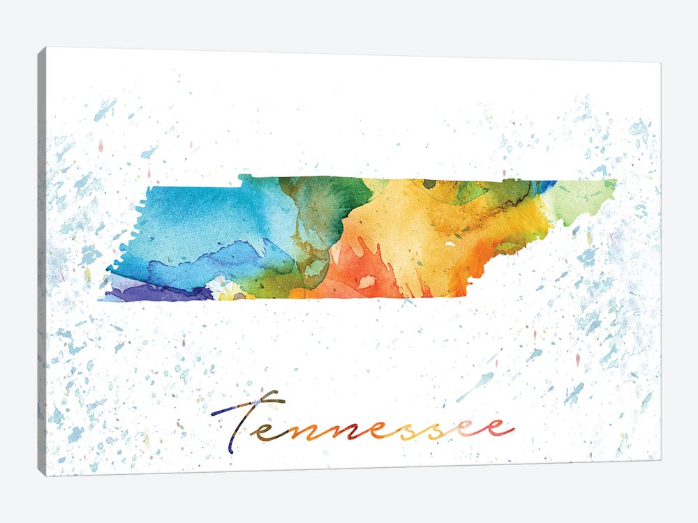Tennessee State Colorful by WallDecorAddict 1-piece Canvas Artwork