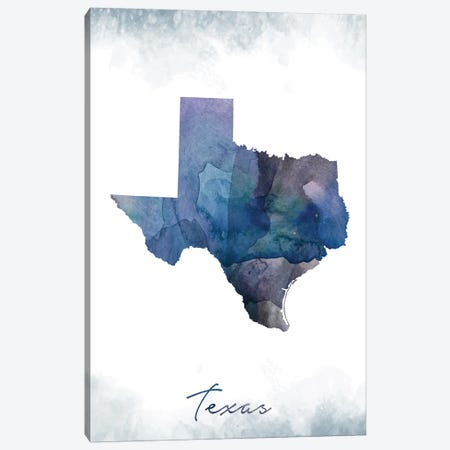 Texas State Bluish Canvas Print #WDA472} by WallDecorAddict Canvas Art