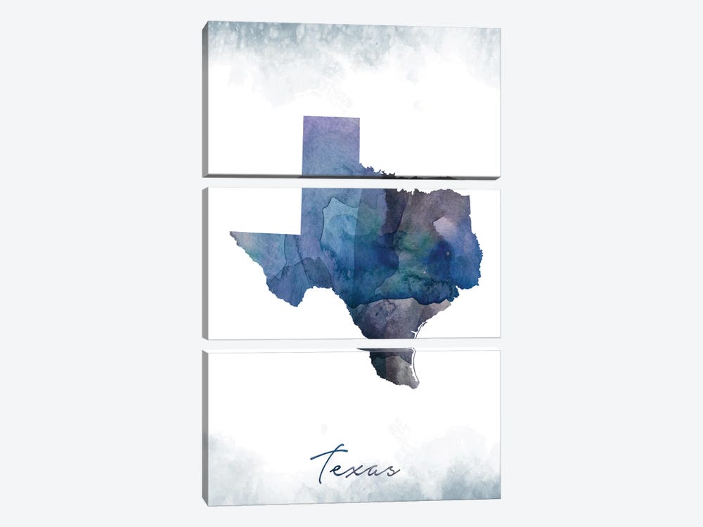 Texas State Bluish by WallDecorAddict 3-piece Art Print