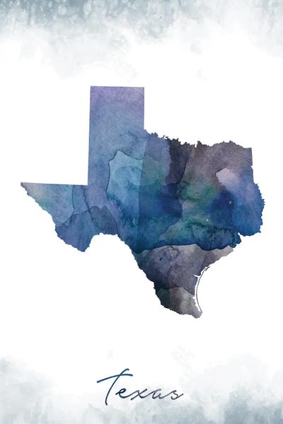 Maps: Texas State Bluish by WallDecorAddict