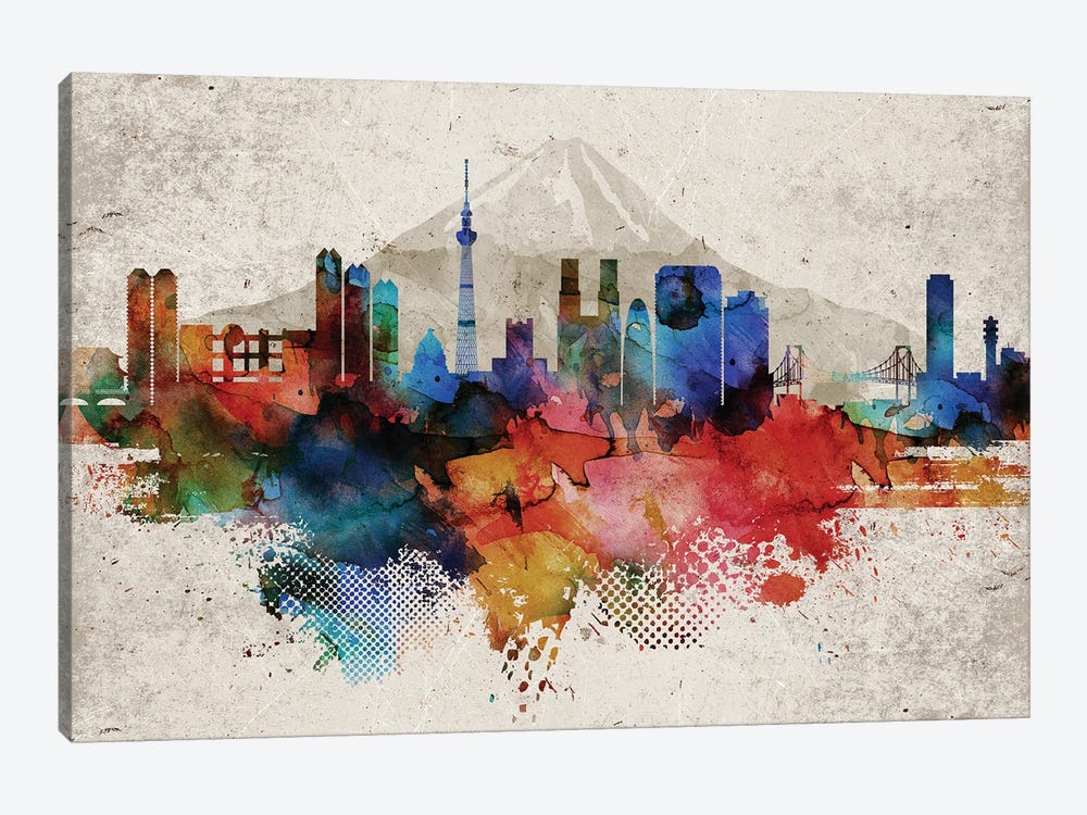Tokyo Abstract by WallDecorAddict 1-piece Canvas Print