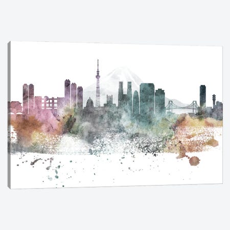 Tokyo Pastel Skylines Canvas Print #WDA478} by WallDecorAddict Canvas Artwork