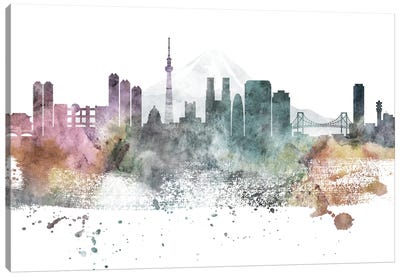 Tokyo Pastel Skylines Canvas Art Print - Tokyo Art