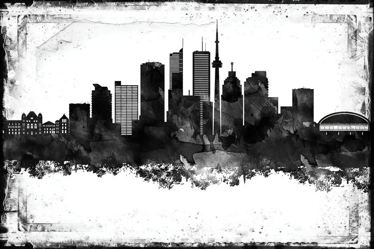 Toronto Black And White Framed Skylines