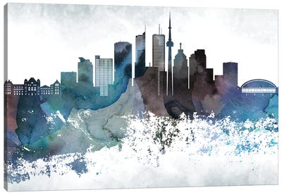 Toronto Bluish Skylines Canvas Art Print - Toronto Art