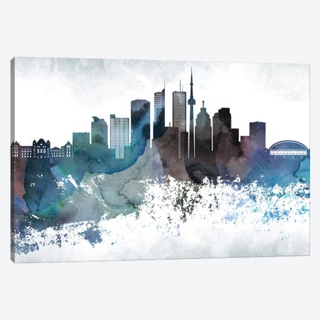 Toronto Bluish Skylines Canvas Print #WDA481} by WallDecorAddict Canvas Print