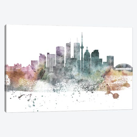Toronto Pastel Skylines Canvas Print #WDA482} by WallDecorAddict Art Print
