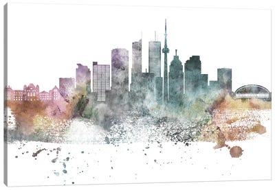 Toronto Pastel Skylines Canvas Art Print - Ontario Art