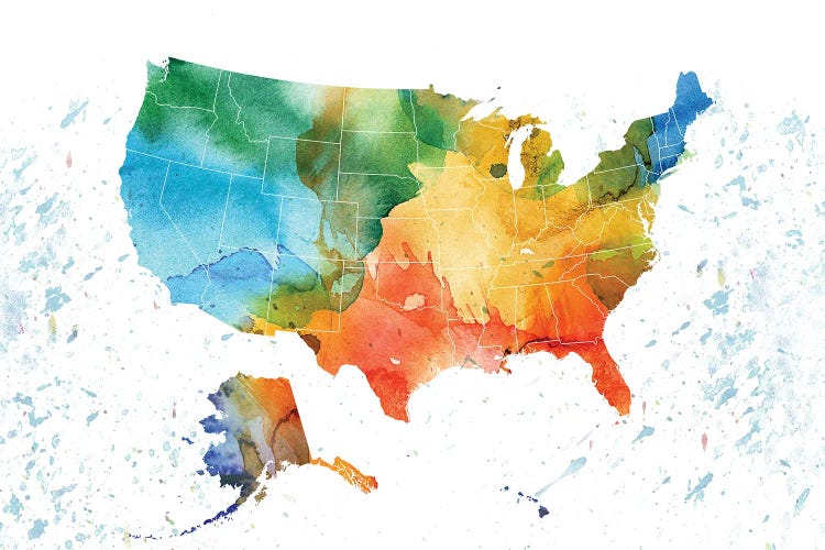 USA Colorful Map