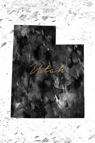 Utah: Utah Black And White Gold by WallDecorAddict