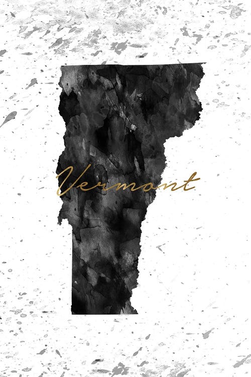 Vermont Black And White Gold by WallDecorAddict wall art