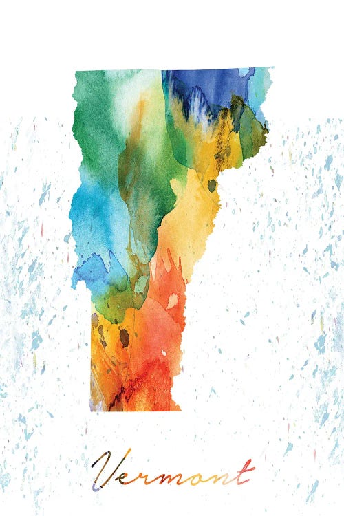 Vermont State Colorful by WallDecorAddict wall art