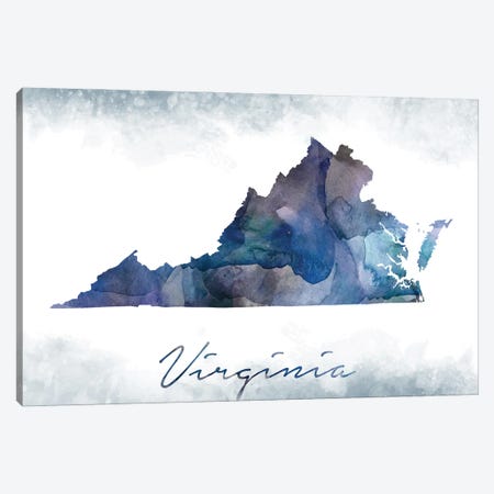 Virginia State Bluish Canvas Print #WDA496} by WallDecorAddict Art Print