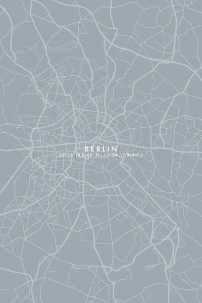Berlin: Berlin City Map Simplecolor by WallDecorAddict