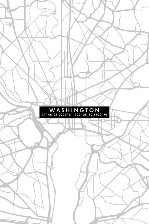 Washington Citymapminimal by WallDecorAddict wall art