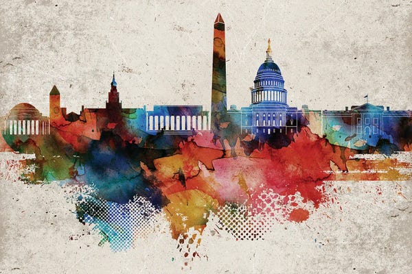 WallDecorAddict: Washington Abstract by WallDecorAddict