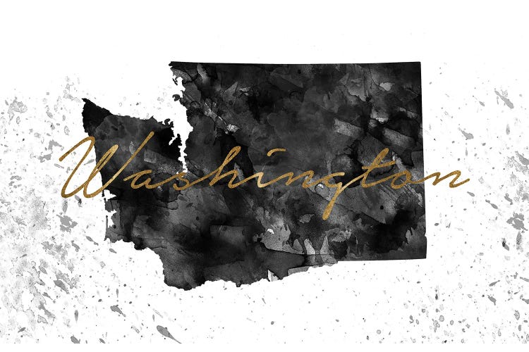 Washington Black And White Gold by WallDecorAddict wall art