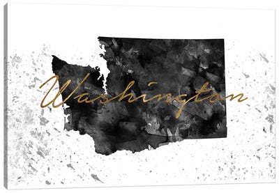 Washington Black And White Gold Canvas Art Print - WallDecorAddict
