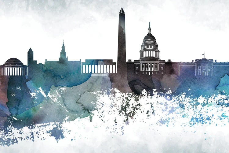 Washington Bluish Skylines by WallDecorAddict wall art
