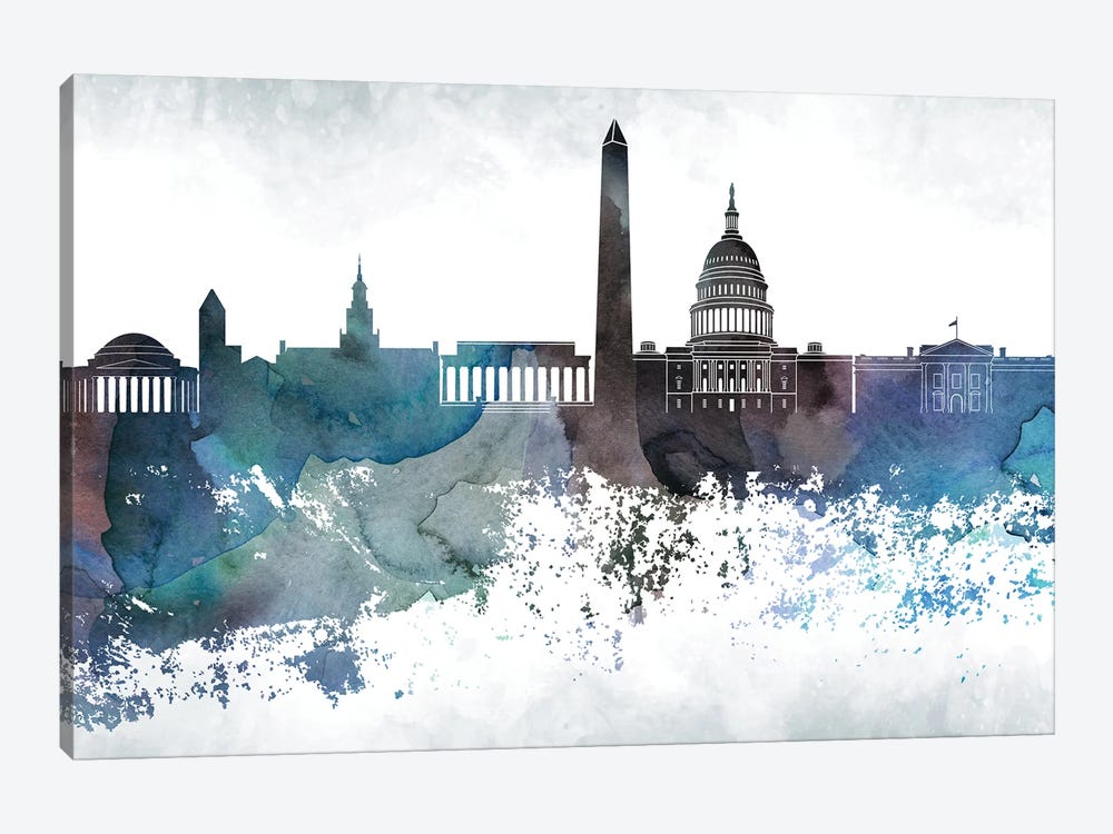 Washington Bluish Skylines by WallDecorAddict 1-piece Canvas Print