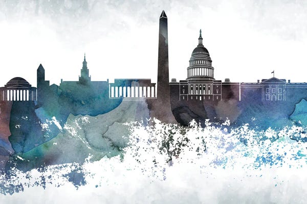 Washington, D.C.: Washington Bluish Skylines by WallDecorAddict