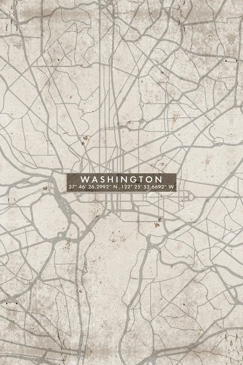 Washington City Map Abstract by WallDecorAddict wall art