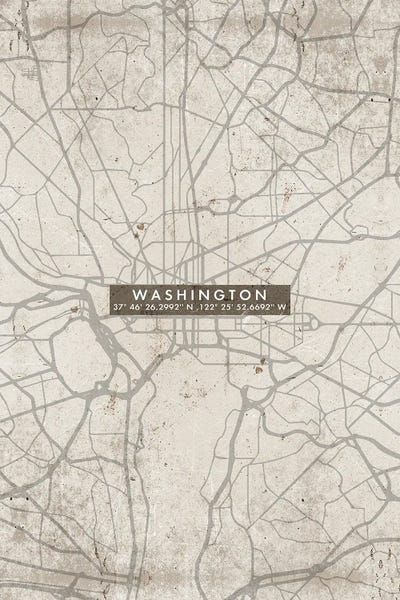 Washington, D.C.: Washington City Map Abstract by WallDecorAddict