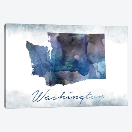 Washington State Bluish Canvas Print #WDA509} by WallDecorAddict Canvas Art