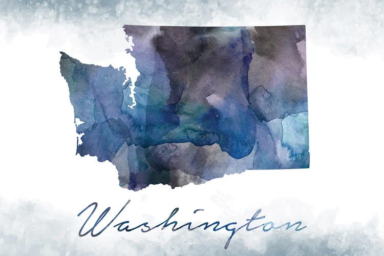 Washington State Bluish by WallDecorAddict canvas print