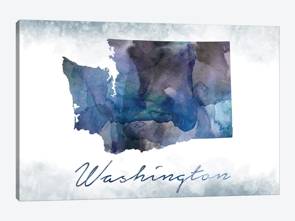 Washington State Bluish by WallDecorAddict 1-piece Canvas Artwork