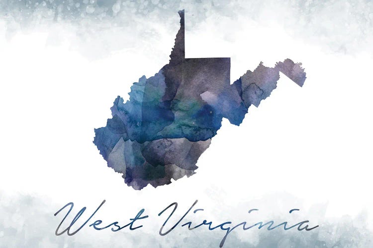 West Virginia State Bluish by WallDecorAddict wall art