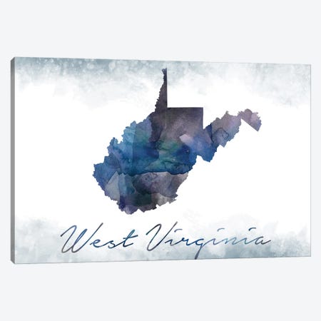 West Virginia State Bluish Canvas Print #WDA515} by WallDecorAddict Canvas Art